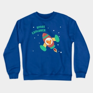 cute dinosaur astronaut play with his rocket. Crewneck Sweatshirt